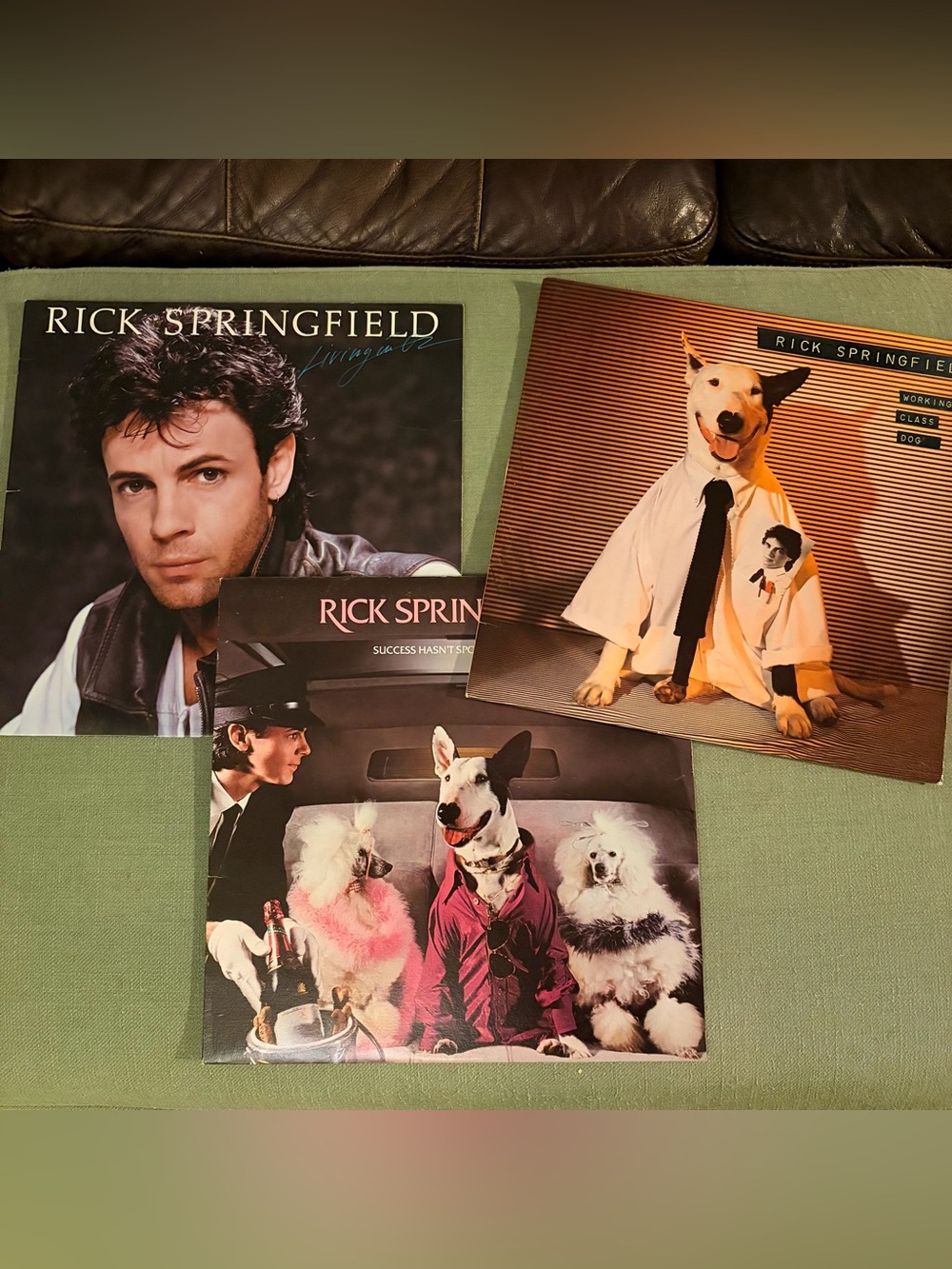 3 Vintage Rick Springfield Vinyl Records From The 80’s in Original Album Covers